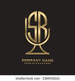 S R initial letter, modern logo design template vector 