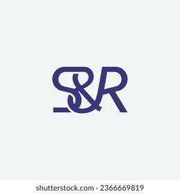 S and R monogram. Letter SR minimal logo design vector illustration