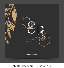 S, R, SR, Beauty vector initial logo, wedding monogram collection, Modern Minimalistic and Floral templates for Invitation cards, Save the Date, Logo identity for restaurant, boutique, cafe in vector