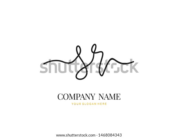 S R Sr Initial Handwriting Logo Stock Vector (Royalty Free) 1468084343