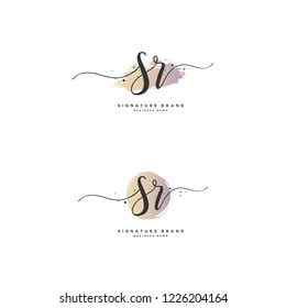 S R SR Initial letter handwriting and  signature logo.