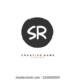 S R SR Initial logo template vector. Letter logo concept