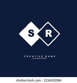 S R SR Initial logo template vector. Letter logo concept