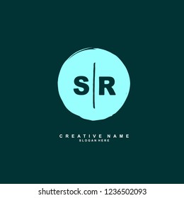 S R SR Initial logo template vector. Letter logo concept