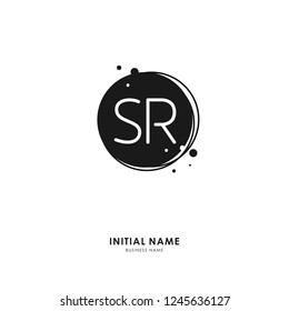 S R SR Initial logo letter with minimalist concept. Vector with scandinavian style logo.
