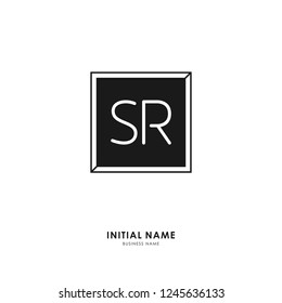 S R SR Initial logo letter with minimalist concept. Vector with scandinavian style logo.