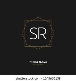 S R SR Initial logo letter with minimalist concept. Vector with scandinavian style logo.
