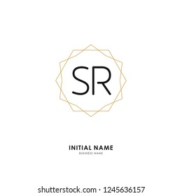 S R SR Initial logo letter with minimalist concept. Vector with scandinavian style logo.
