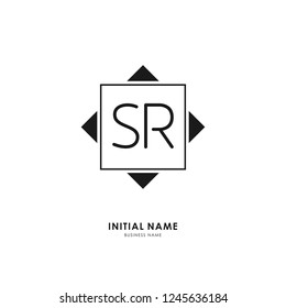 S R SR Initial logo letter with minimalist concept. Vector with scandinavian style logo.