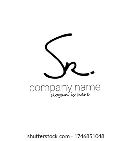 S R SR initial logo handwriting template vector