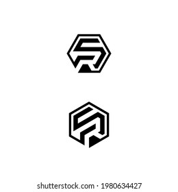 s r sr initial logo design vector template