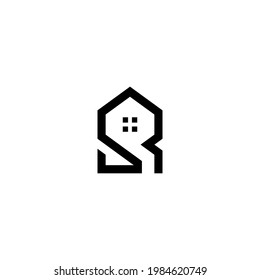 s r sr rs initial home logo design vector template