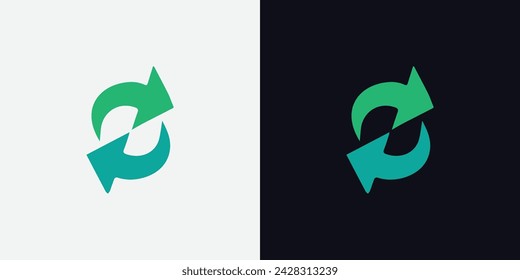 S recycle logo design monogram letter logo