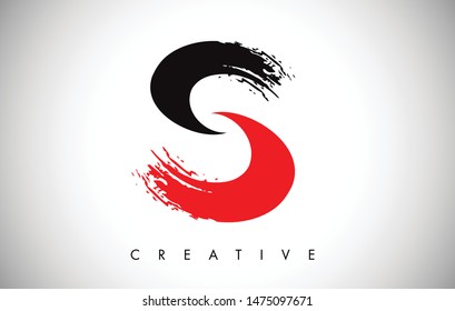 S red black Letter Modern Stroke Trendy Design Logo. Letter S Icon Logo Vector Illustration.