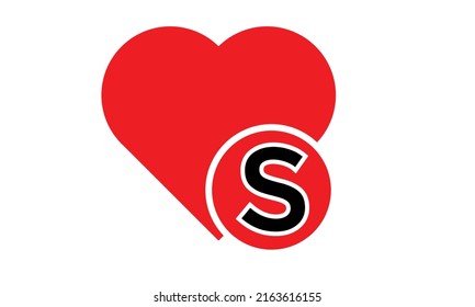 S Red Love Shape Love Letter Stock Vector (Royalty Free) 2163616155 ...