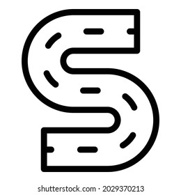 S road icon outline vector. Way path. Future highway