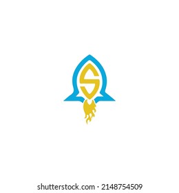 S Rocket logo and icon Design Template