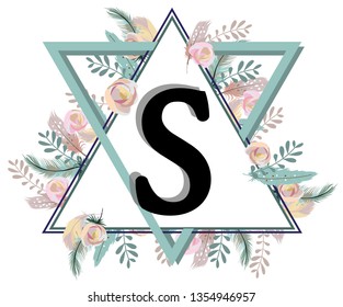 S, Romantic Triangle Alphabet.
