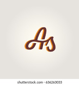 A s Running letter joint logo vector element