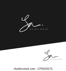 S A SA Initial handwriting or handwritten logo for identity. Logo with signature and hand drawn style.