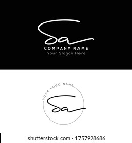  S A SA Initial letter handwriting and signature logo.	
