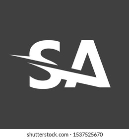 S and A or SA Letter Combination Logo Design Vector