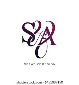 S Sa Logo Initial Vector Mark Stock Vector Royalty Free