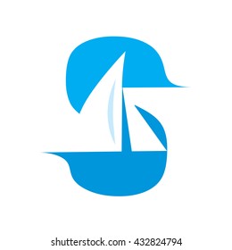 S - sail and sea logo