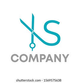 s scissor logo vector design template sign