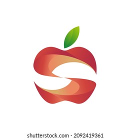 s shape abstract apple logo 