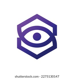 S shape eye icon. Modern flat design style vector icon for web and mobile applications