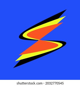 an S shape logo with different colors