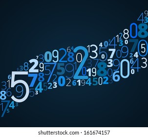 S shape wave  from different numbers vector background