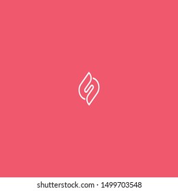 S shaped as a flame logo vector template in minimal design