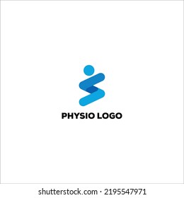 S Shaped Human Physiotherapy Vector Logo Template