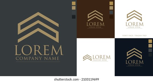 S shaped minimalist Corporate Business Logo Vector Illustration  with Color Schemes