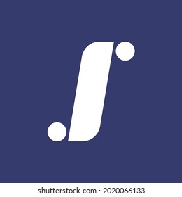 S shapes improved flat logo with dark blue background