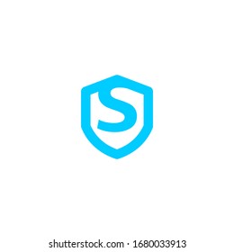S shield logo design template sign