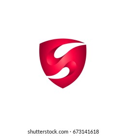 S Shield Logo, Shield Letter S Initial Logo Template