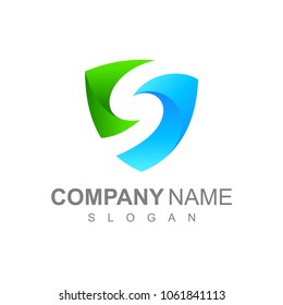 S Shield Logo Template
