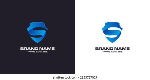 s shield modern logo design