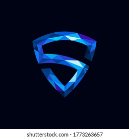 
s shield modern logo vector