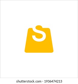 S shop bag logo design vector sign