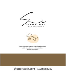 S I SI Initial handwriting letters and signature logo. Beauty vector initial logo .Fashion, boutique, floral and botanical

