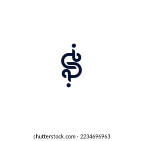 S, SI, IS letter logo design template elements. Modern abstract digital alphabet letter logo. Vector illustration.