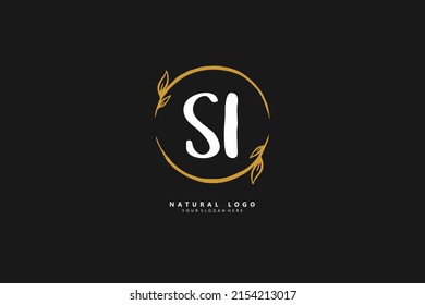 S I SI logo, Initial lettering handwriting or handwritten for identity. Logo with signature and hand drawn style.