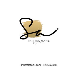 S A Signature initial logo template vector