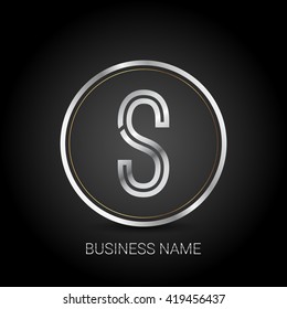 s silver initial circle logo for company