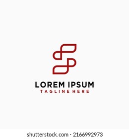 S simple minimalis moderna plantilla de logotipo vectorial