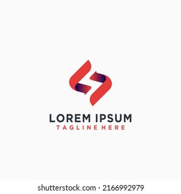 S simple minimalis modern vector logo template